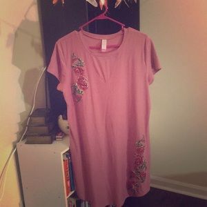 Pink Floral Bodycon Dress 3X/21 (Very Stretchy)